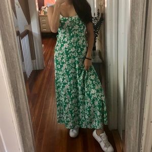 Zara floral long dress w/ small open back